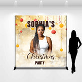 Aperturee - Ribbons Bauble Bokeh Custom Photo Christmas Backdrop